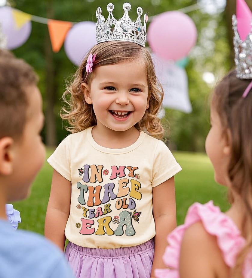 Image of Toddler Boys Girls 3rd Birthday Shirts for Baby Kids 3 Years Old Birthday Outfit for Party Short Sleeve Tshirt