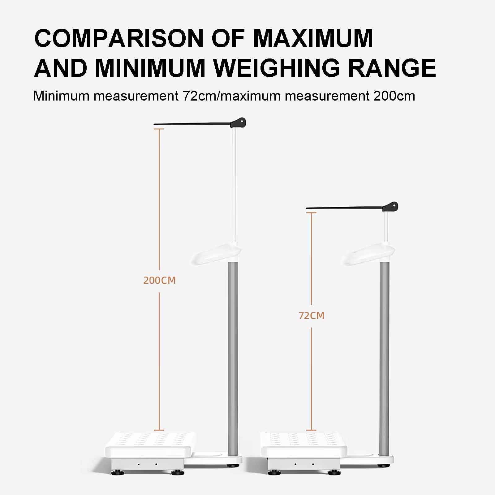 Báscula Médica Digital Profesional Con Pantalla LCD, Rango De Medición De Altura: 70-190 Cm, Capacidad De Carga: 200 Kg, Báscula De Salud De Precisión Para El Hogar, Para Medir Peso, Altura E IMC.