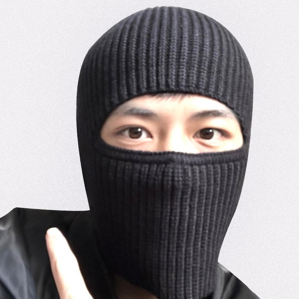 Amazon.co.jp: 冬ニットバラクラバビーニー帽子男性用 2 で 1 フル