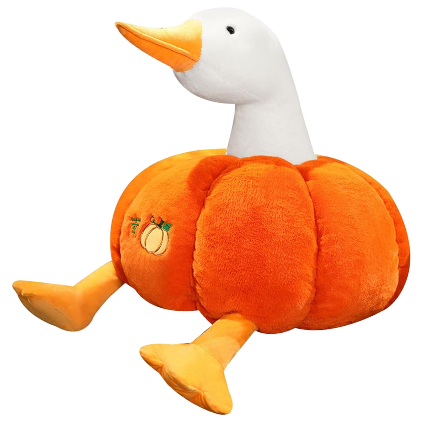 Grsrkep Halloween Stuffed Animal, 13.8 Inch Cute Pumpkin Duck Pillow, Soft Cozy Halloween Plush for Kids Girls Boys
