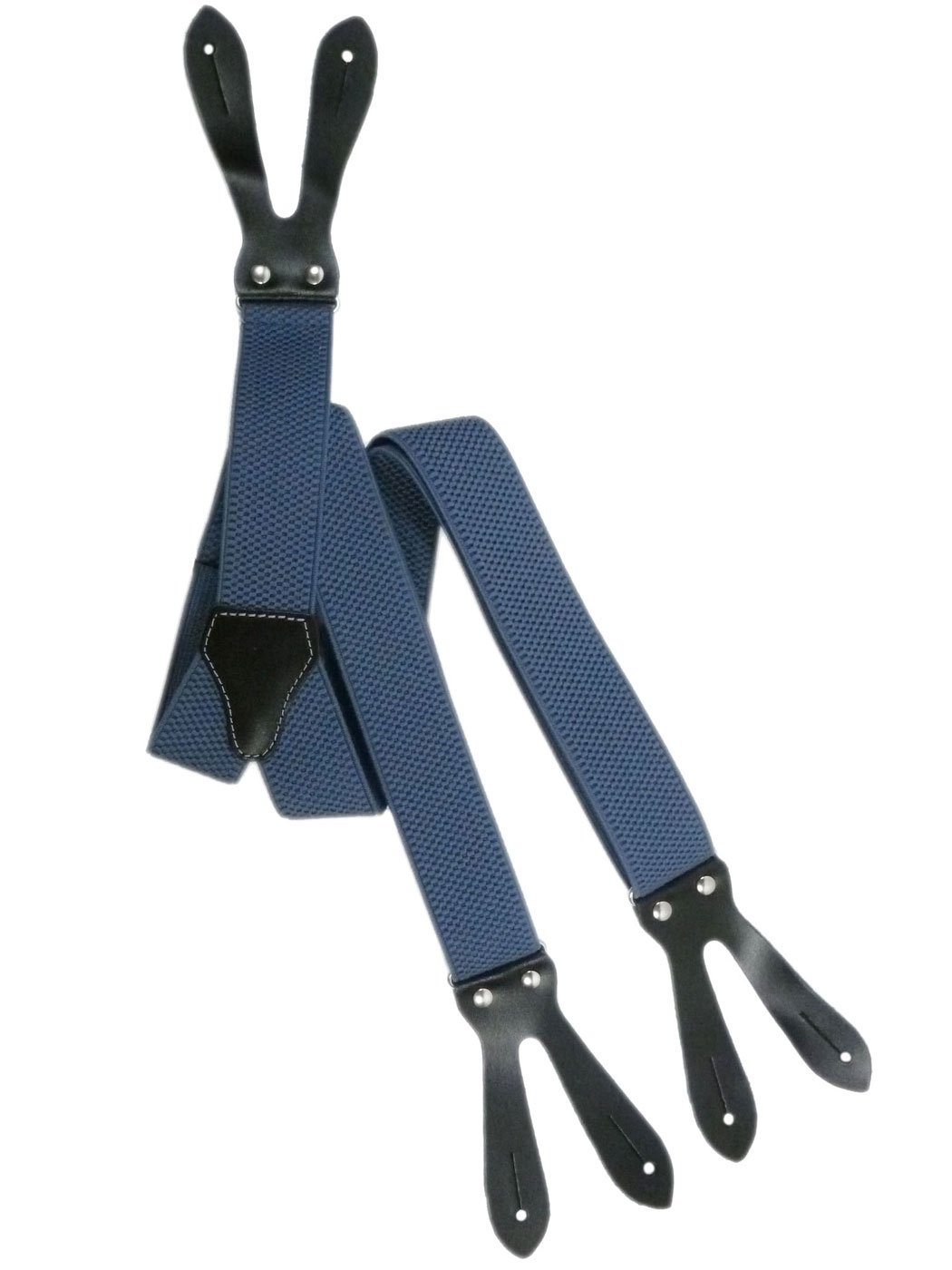 Olata Button-Down Formal Y-Shape Unisex Braces/Suspenders - 3.5cm. Blue (Standard)