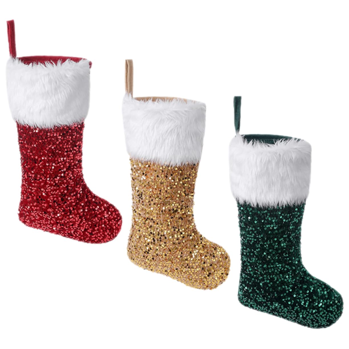 3pezzi Calza di Natale Appesa Borsa Regalo per Calze di Natale Decorazione per Albero di Sacchetto Regalo Calzini di