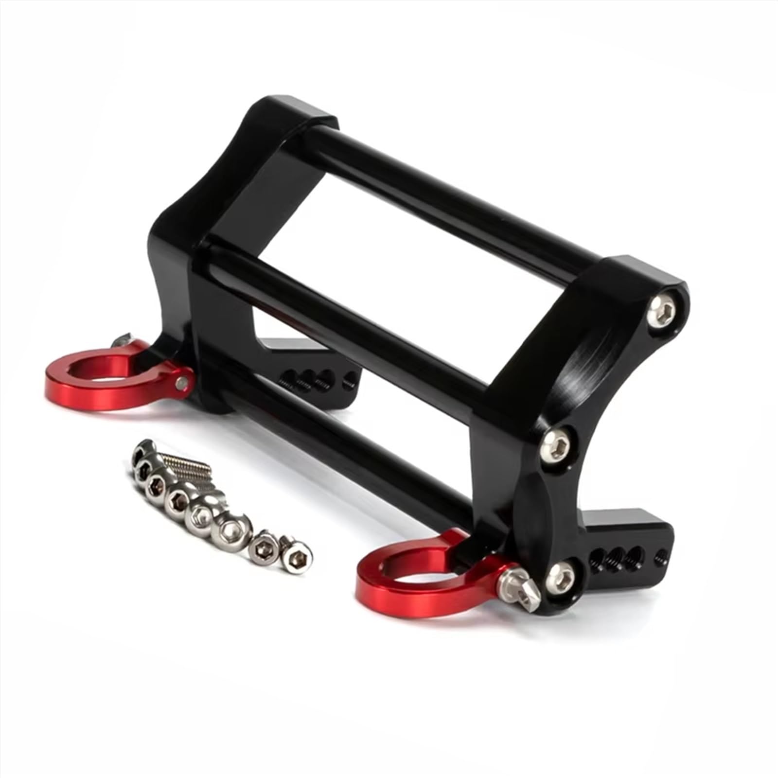 Accesorios Coches RC Compatible con Axial para SCX10 para Traxxas para TRX4 1/10 Coche Trepador De Control Remoto DIY Actualizaciones Piezas Parachoques Delantero De Metal con Gancho Remolque