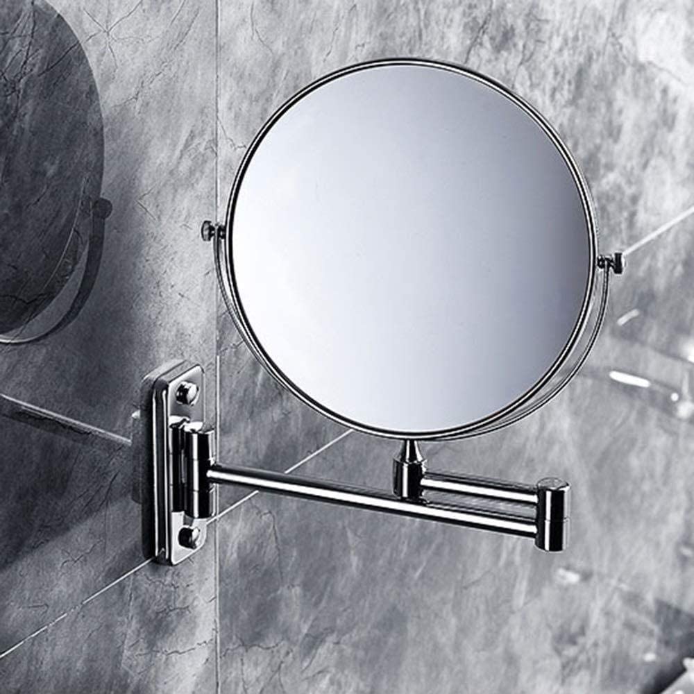 Specchio per Il Trucco Specchio di Bellezza ingranditore 3X Specchio cosmetico Rotante da 6 Pollici Specchio cosmetico Pieghevole Specchio da Bagno sospeso