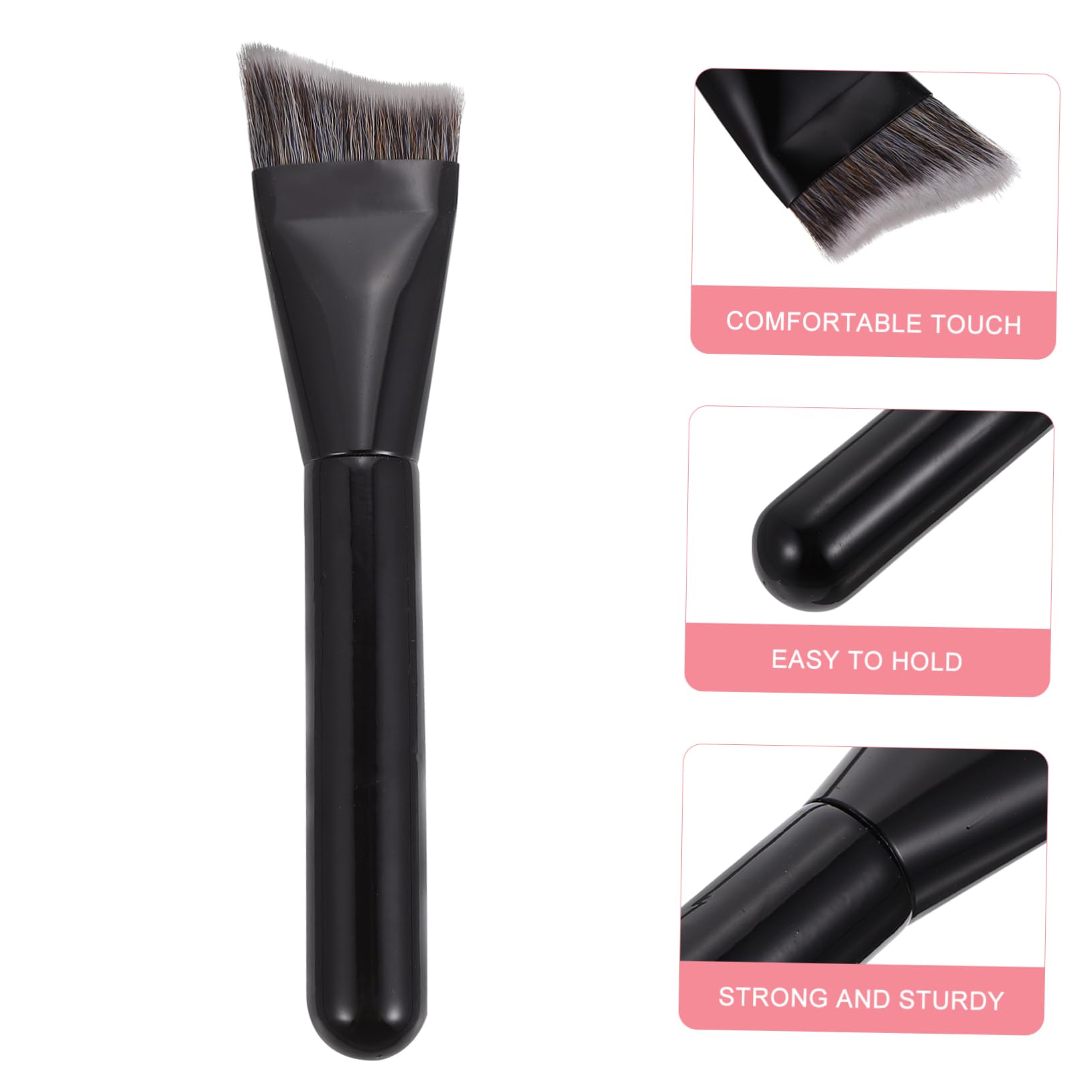 Beatifufu 2 Pcs Advanced V-shaped Fixed-point Contouring Brush Dense Fiber Head Wooden Handle Makeup Brush for Daily/professional Use