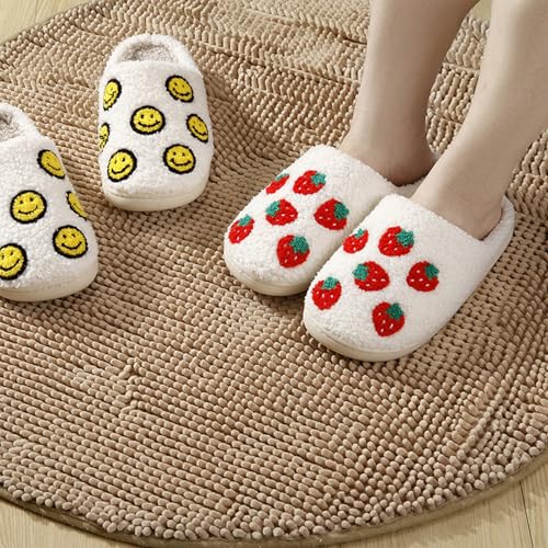 Image of Cherry Slippers for Women Men Fruit Shoes Cute Memory Foam Soft Winter Warm Indoor Outdoor Slippers