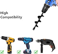 Vista 4 de Herramientas de jardín - Broca de taladro para plantar, 1.57 x 8.66 pulgadas