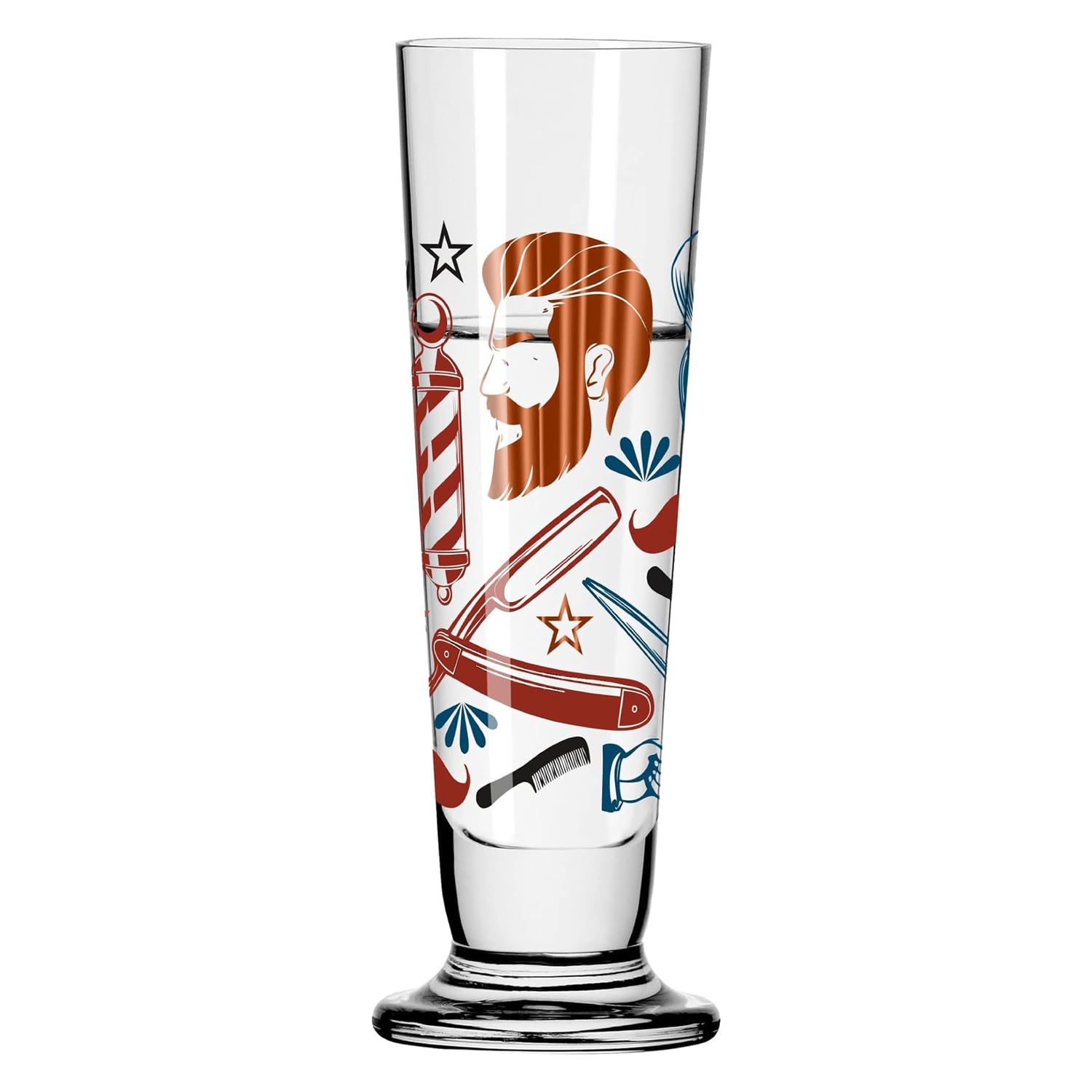 Ritzenhoff 1011009 Bicchiere da birra 330 ml - Serie Heldenfest, motivo n. 9 - Barba - rotondo e multicolore - Made in Germany