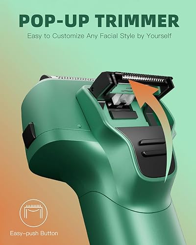 Miniatura 4 de Maquinilla de afeitar eléctrica para hombres, afeitadora eléctrica 100% lavable con recortador de barba emergente, afeitadora de lámina impermeable