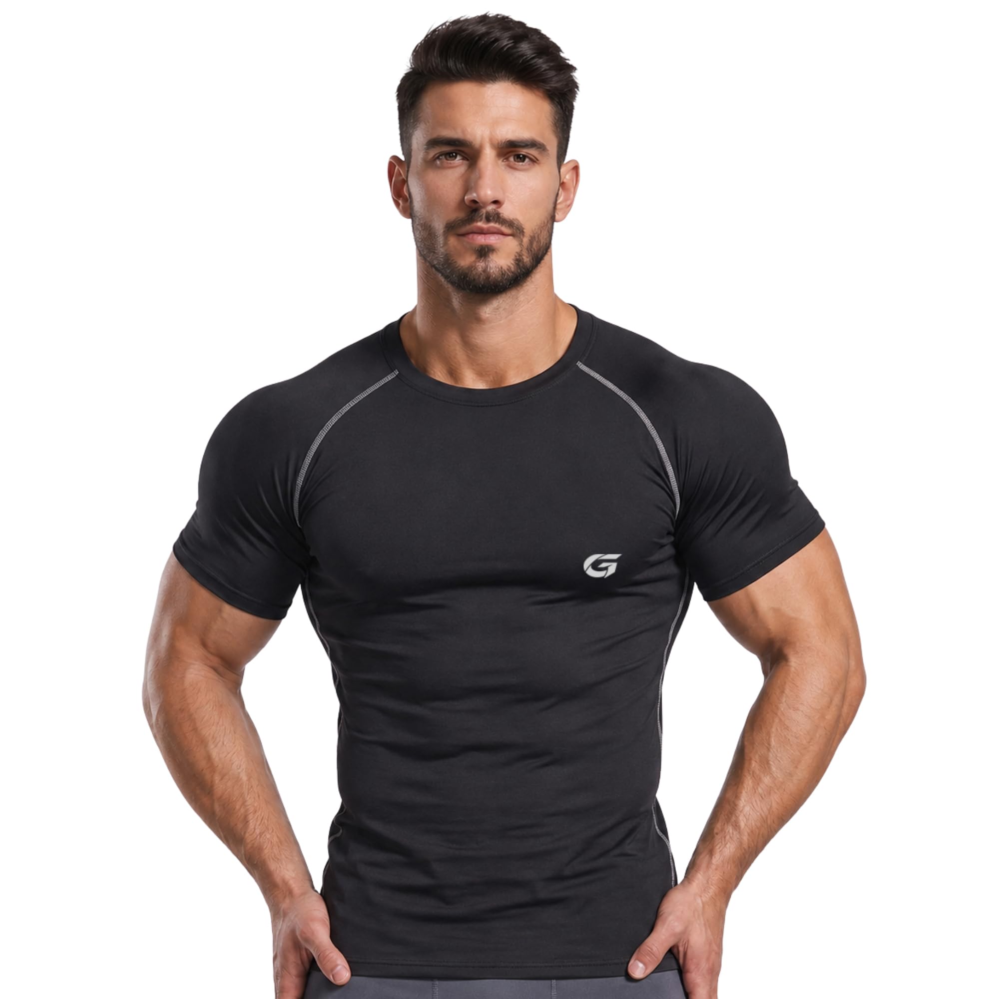 Compression Swimming Tshirt Half Sleevs for Men-image-44
