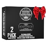 SHAVING REVOLUTION 100 Count Men\'s Safety Double Edge Razor Blades for Shaving - Platinum Japanese Stainless Steel Double Razor Shaving Blades for a Smooth, Precise and Clean Shave