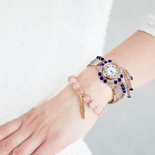 Miniatura 4 de TEHAUX Reloj de pulsera de aleación de moda para mujer, movimiento de cuarzo con números arábigos, elegante diseño de brazalete para mujer, regalo