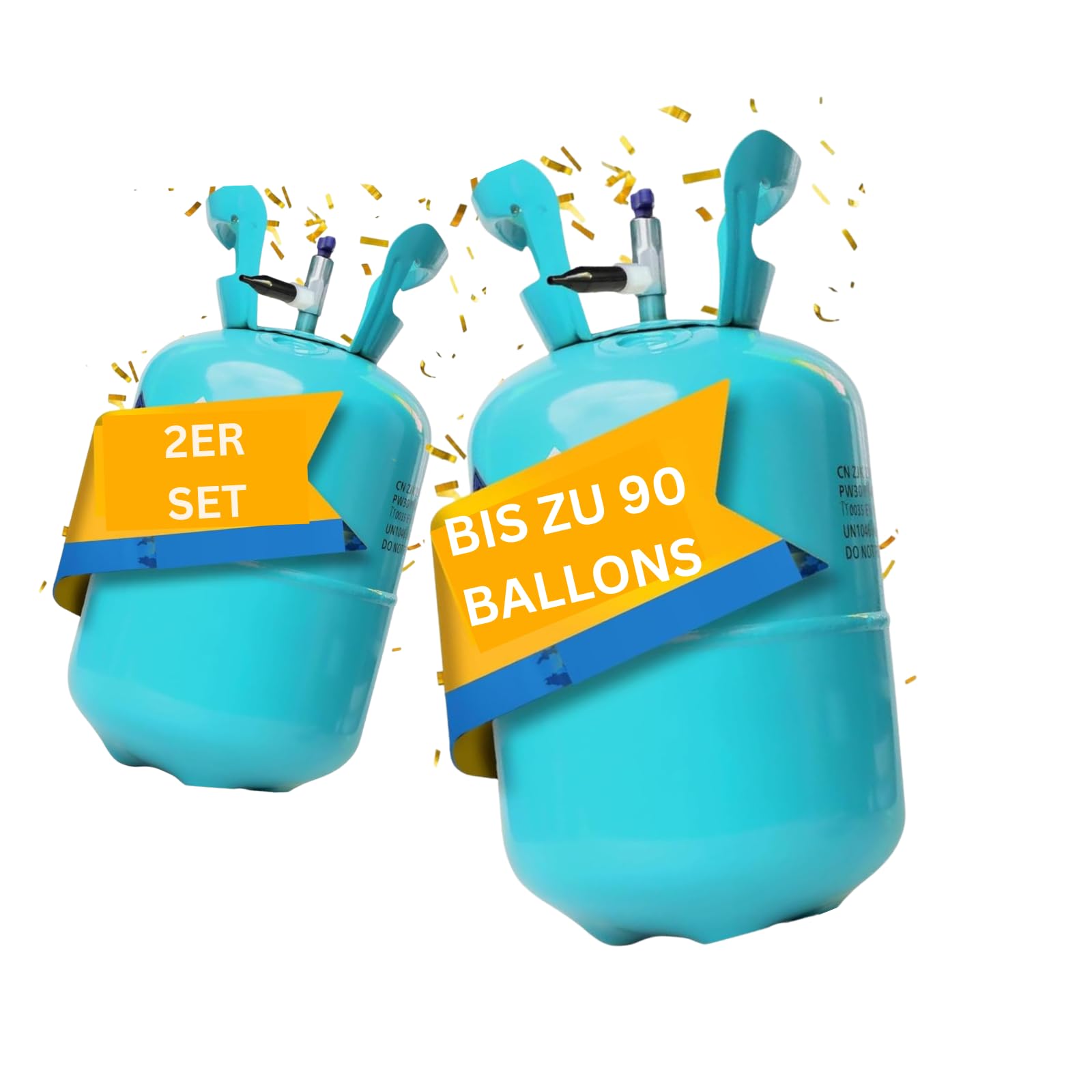 Brogaz 2x Ballongas [für ca. 180 Luftballons]– Helium Balloon Gas – Ballongas - 2x HeliumGasflasche inkl. STAHLMANN ® Informationsblatt (für ca. 180 Luftballons)