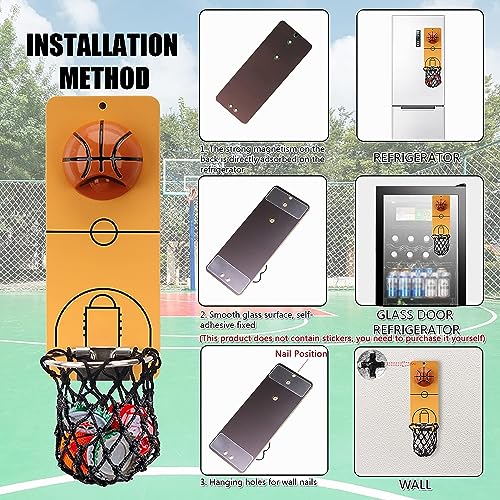 Image of Magnetic Bottle Opener with Catcher, Basketball Wall Mount Metal Beer Bottle Opener, Novelty Beer Gift Ideas for Men, Great Home Bar Accessories, Birthday Gifts (Basketball)