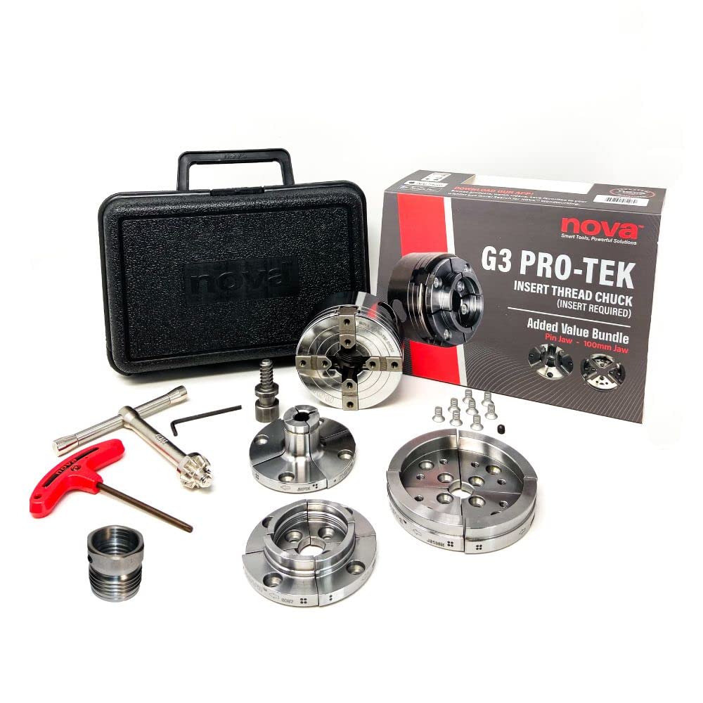 Nova Pro-Tek 48296 G3 Wood Lathe Chuck Kit with 3 jaw sets (2