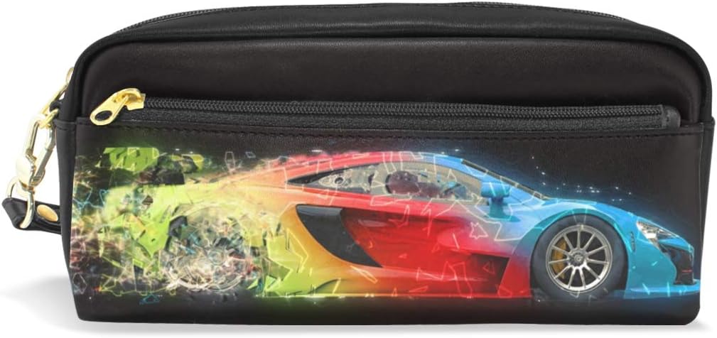 Soresore ソレソレ ペンケース おしゃれ 高校生 筆箱 中学生 女子 かわいい 大容量 車 黒 ブラック 個性ペンポーチ 化粧ポーチ ポーチ ふでばこ 女の子 小学生 文房具 文具 筆入れ Puレザー プレゼント 贈り物 ギフト 割引