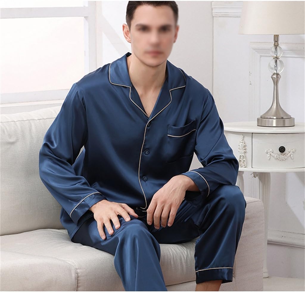 Two-piece Set For Home Wear M19 Mm Heavyweight Silk Pajamas Long Sleeved