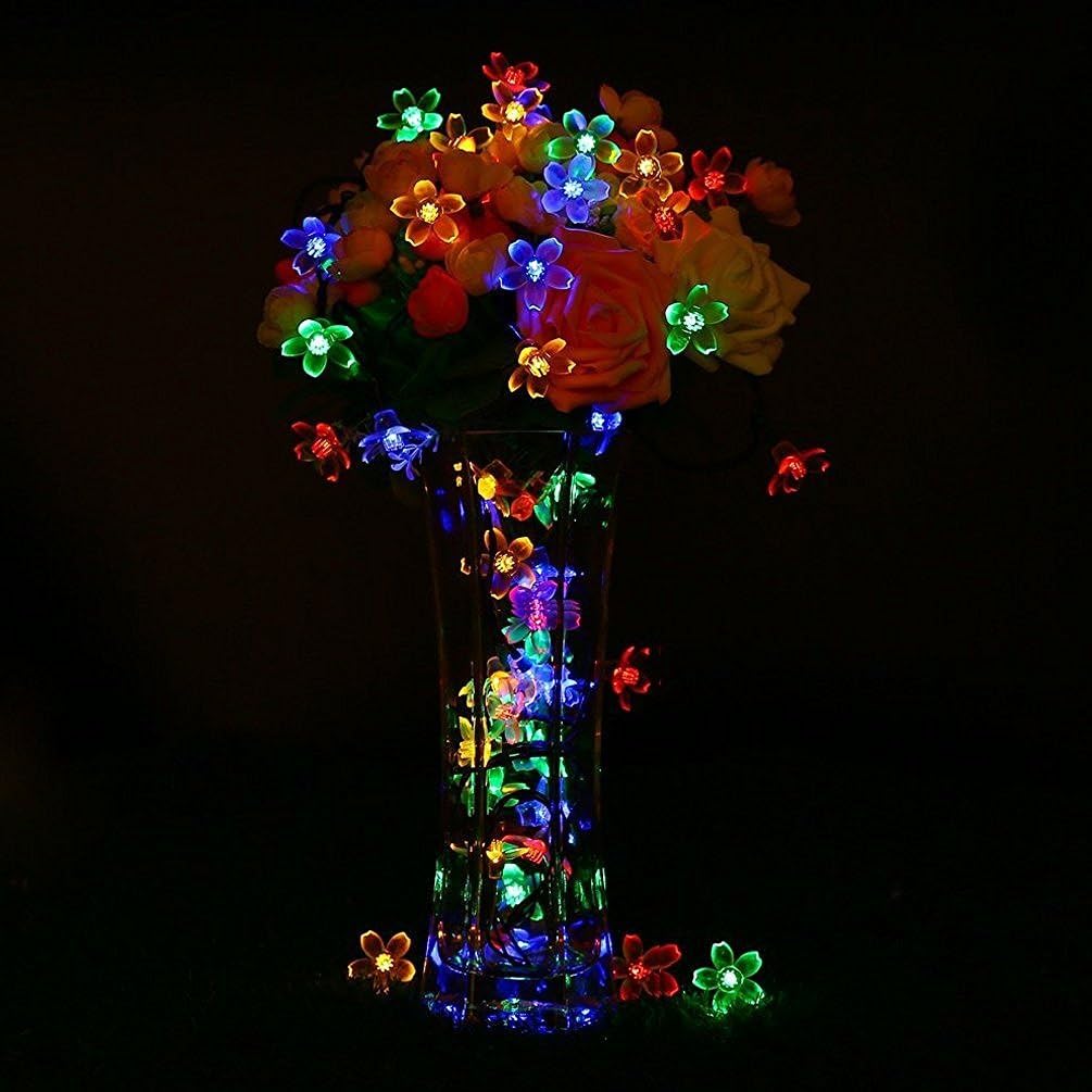 YOCHEA 22FT Solar Outdoor Blossom Lights, 10 LED Outside Flower String Lights Decorations Fairy Lamp for Patio, Garden, Yard, Porch, Fence, Christmas Tree