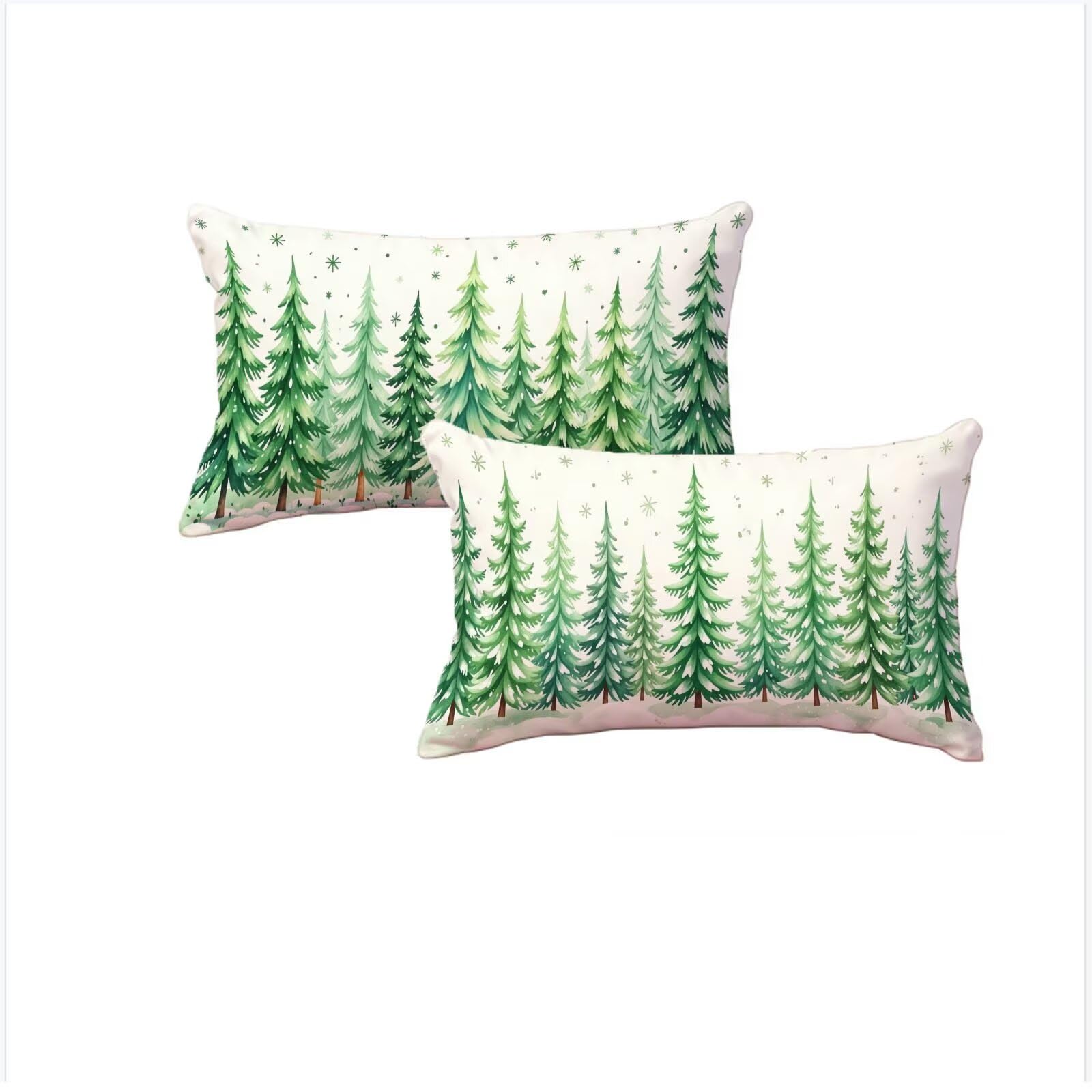 Housse coussin 50x80cm Noël en velours vert pour decorer votre salon chaleureux