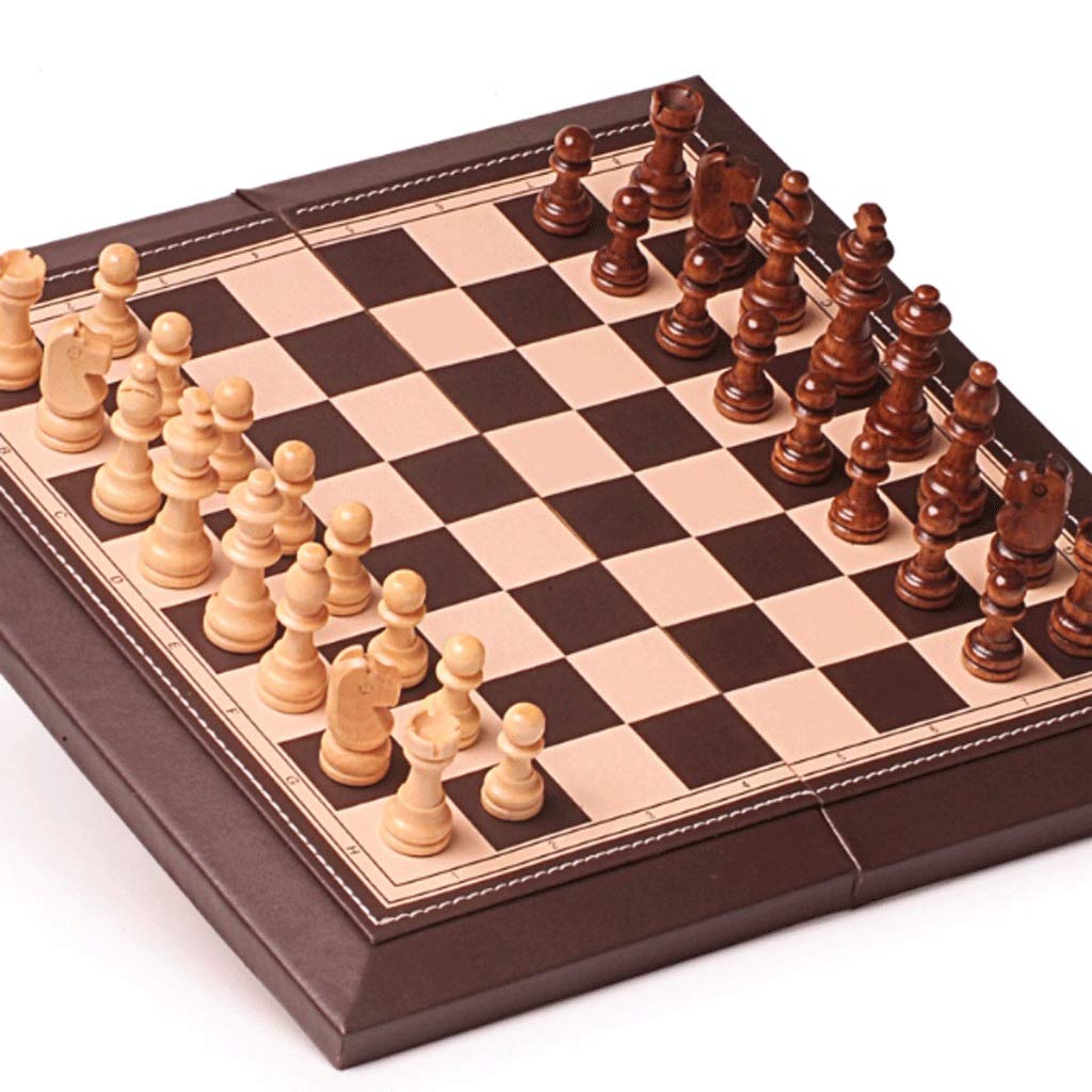 Juego de ajedrez Plegable de Viaje, Juego de ajedrez Plegable Viaje con Varios tamaños Color Madera Almacenamiento