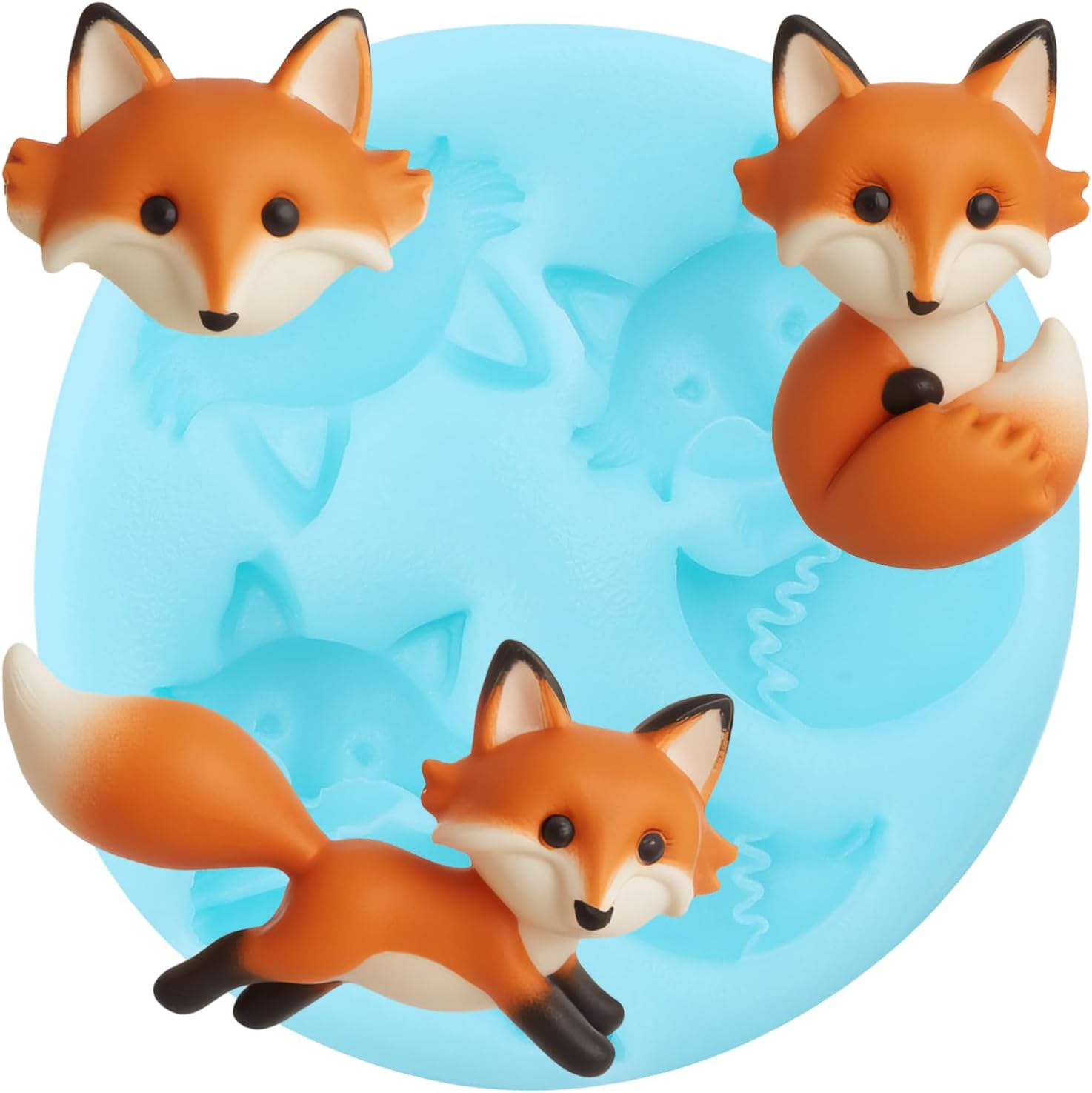 Fox Fondant Molds Fox Head Silicone Mold for Cake Decoration Cupcake Topper Chocolate Candy Gum Paste Polymer Clay