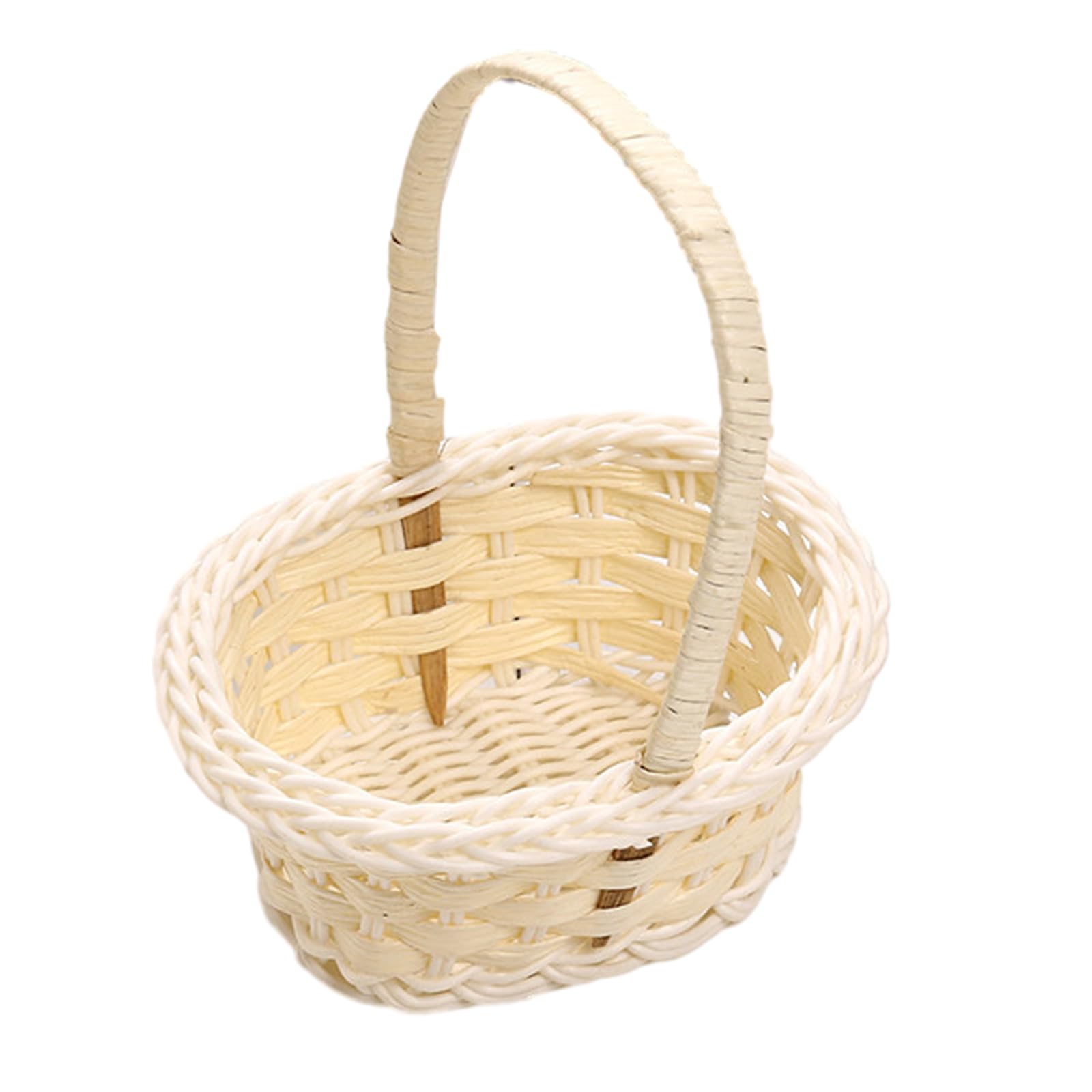 oringnat Handwoven Basket Versatile Wicker Basket Practical Storage Basket Flower Baskets with Handles Ornament for
