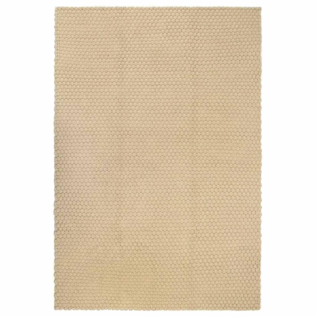 Tapis rectangulaire en corde de coton douce, 160 x 230 cm, corde de coton lourde, design tissé en corde pour salon, chambre à coucher ou couloir, protège les sols des rayures