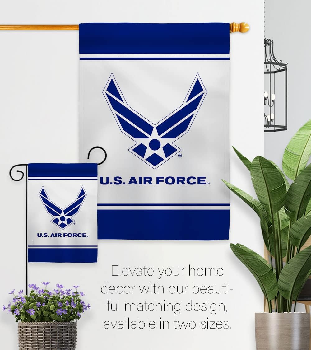 US Air Armed Forces USAF United State American Military Veteran Retire Official Decoration Banner Small Garden Yard Gift Double-Sided, House Flag 28" x 40", Thick Fabric