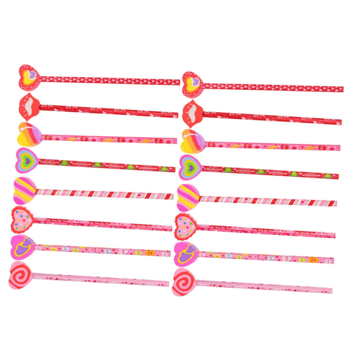 TEHAUX 4 Sätze Hb Holzbleistift Neuheit Für Valentinstag Bleistifte Farbe Erwachsene Party Valentinstag Radiergummi Herz Multifunktionsstifte Schüler Lernbedarf 18 Stücke * 4