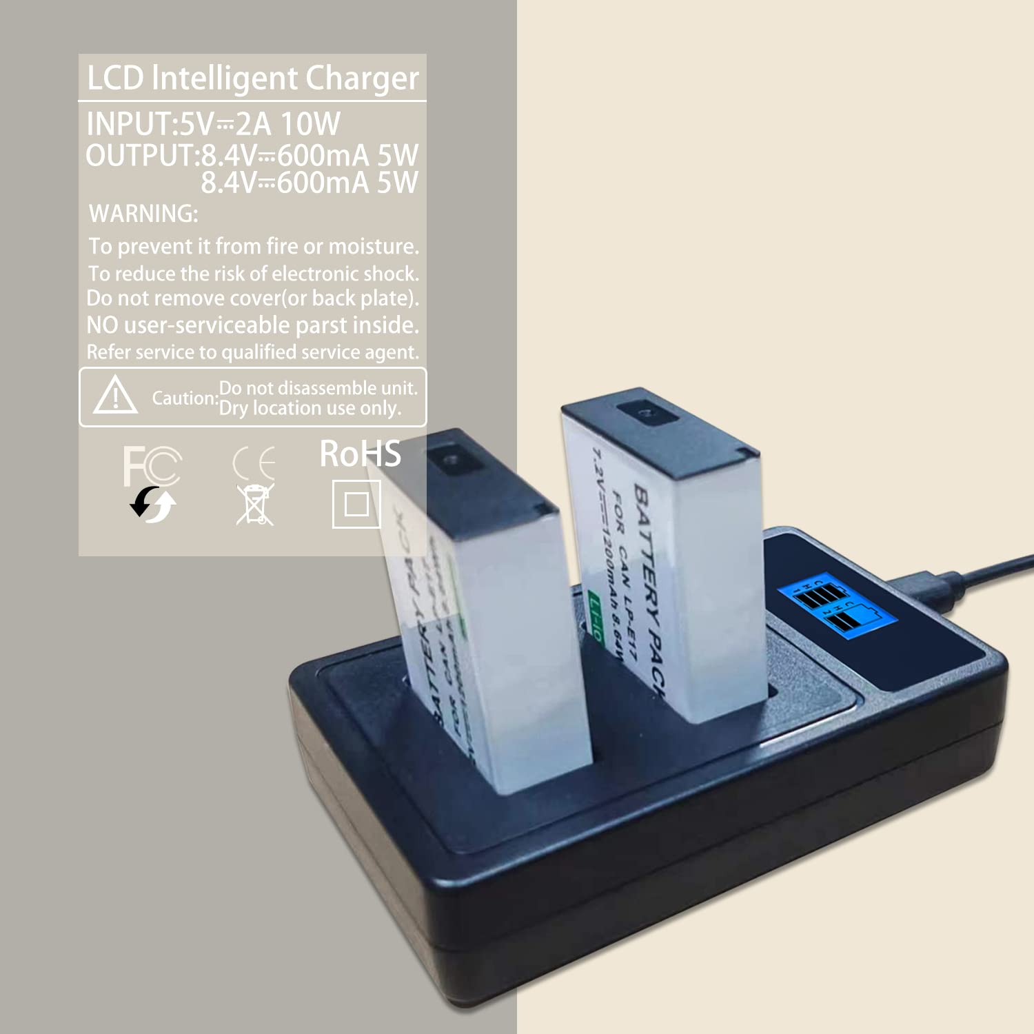 Amazon | デュアルUSB LP-E 17カメラバッテリー充電器LC-E 17 C 2個