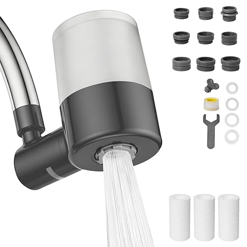 Filtro de agua para grifo de fregadero, filtro de grifo de 2 modos de pulverización, filtro de agua del grifo para cocina y baño, 3 filtros de