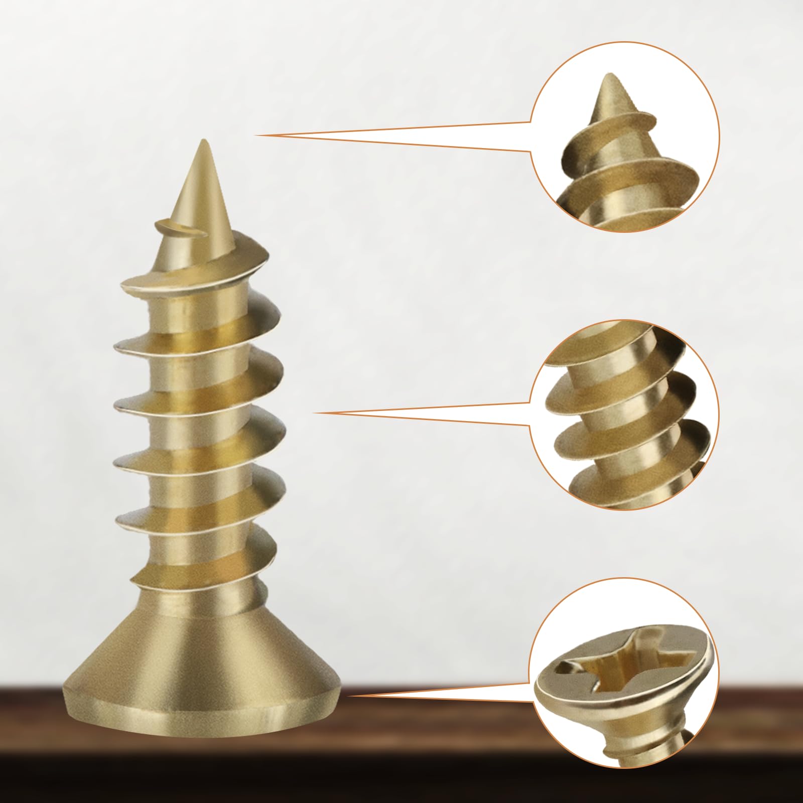 Wkręty samogwintujące M2 x 8 mm, 300 sztuk, z rowkiem krzyżowym, złote śruby z łbem płaskim, małe śruby do krzeseł, stołów, szafek, mebli