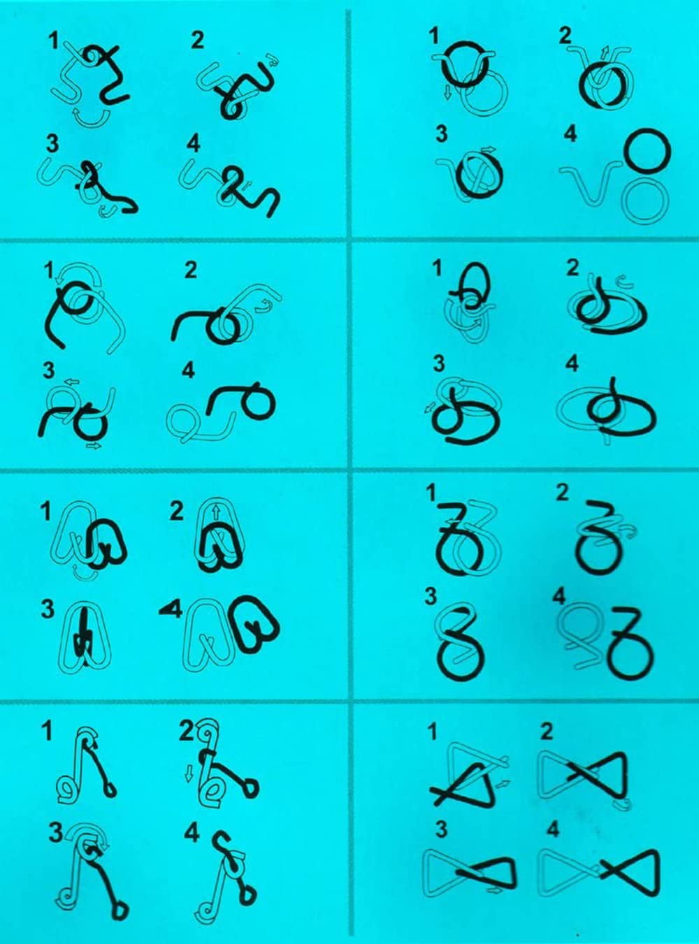 8 Pezzi Rompicapo Puzzle Giocattoli di Metallo Set - Giochi Logica Rompicapi per Adulti Gioco di Mente Puzzle di Ferro per Adulto - Giocattolo Bambini e Ragazzi #1