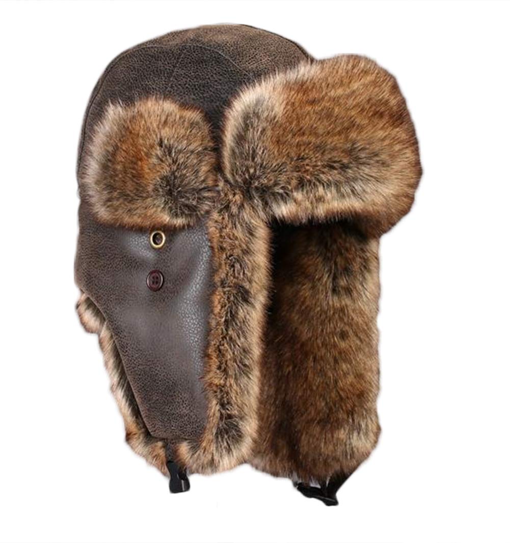 Insun Unisex Chapka en Fausse Fourrure Chapeau de Trappeur d'hiver Anti Vent Aviateur Casquette