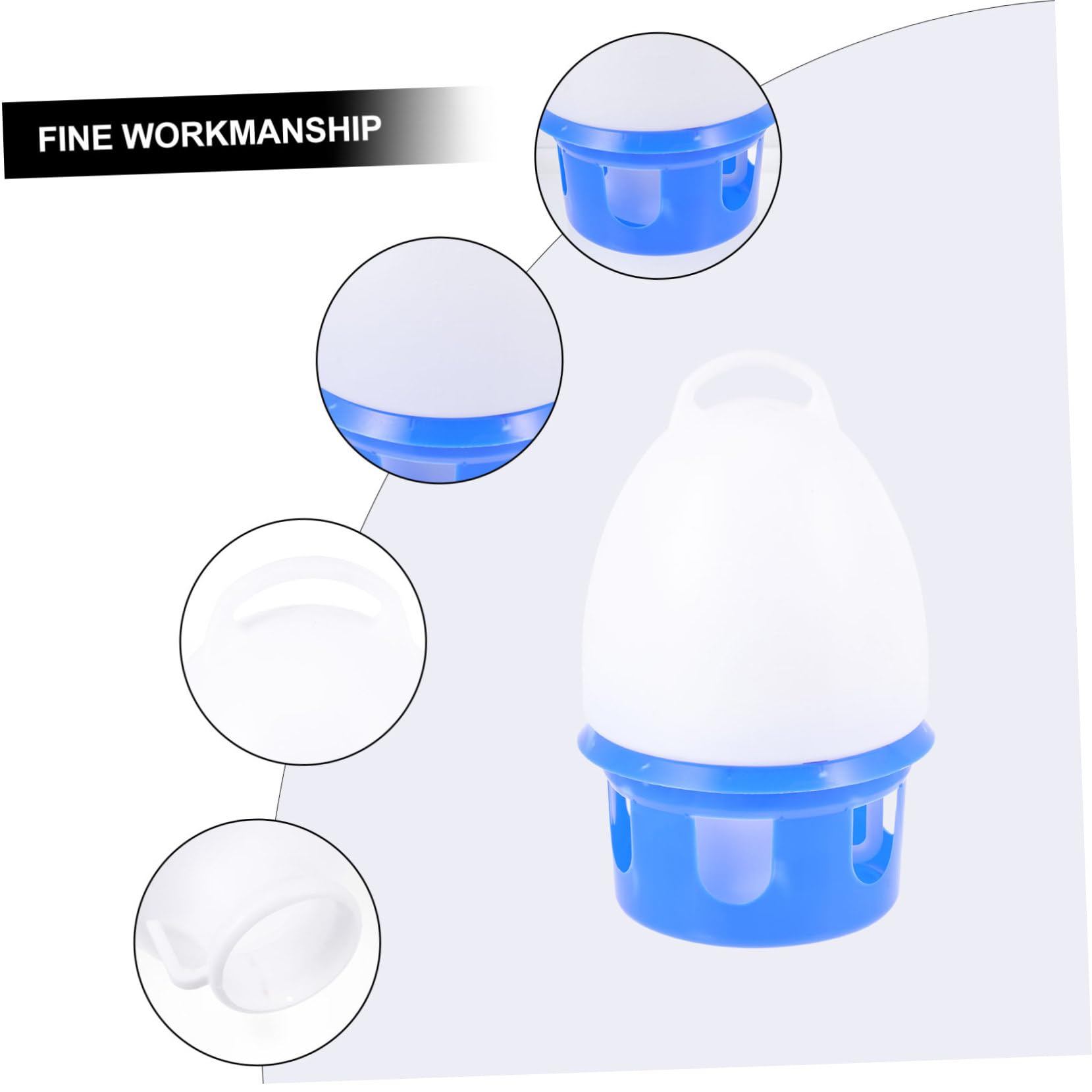 Abreuvoir pour Pigeons à Boire Autonome, PVC Bleu, Rond, 1 Pièce