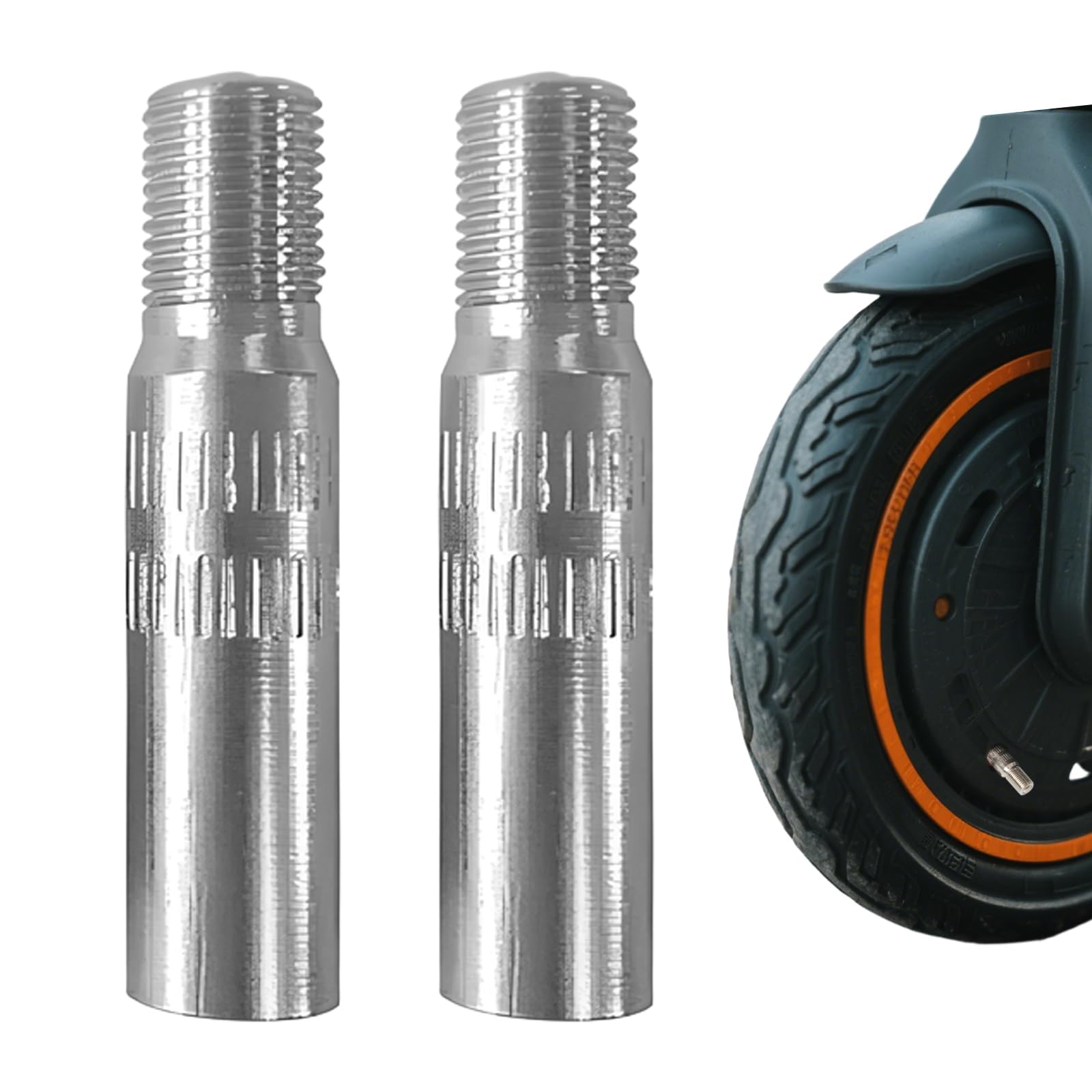 2 Pièces Extension De Valve De Pneu 39mm En Alliage D'aluminium,Rallonge Valve Pneu,Rallonge De Valve,Anti-Fuite,Embout De Gonflage,Compatible Xiaomi M365, M365pro Dualtron Adapté Autres Trottinette - 2