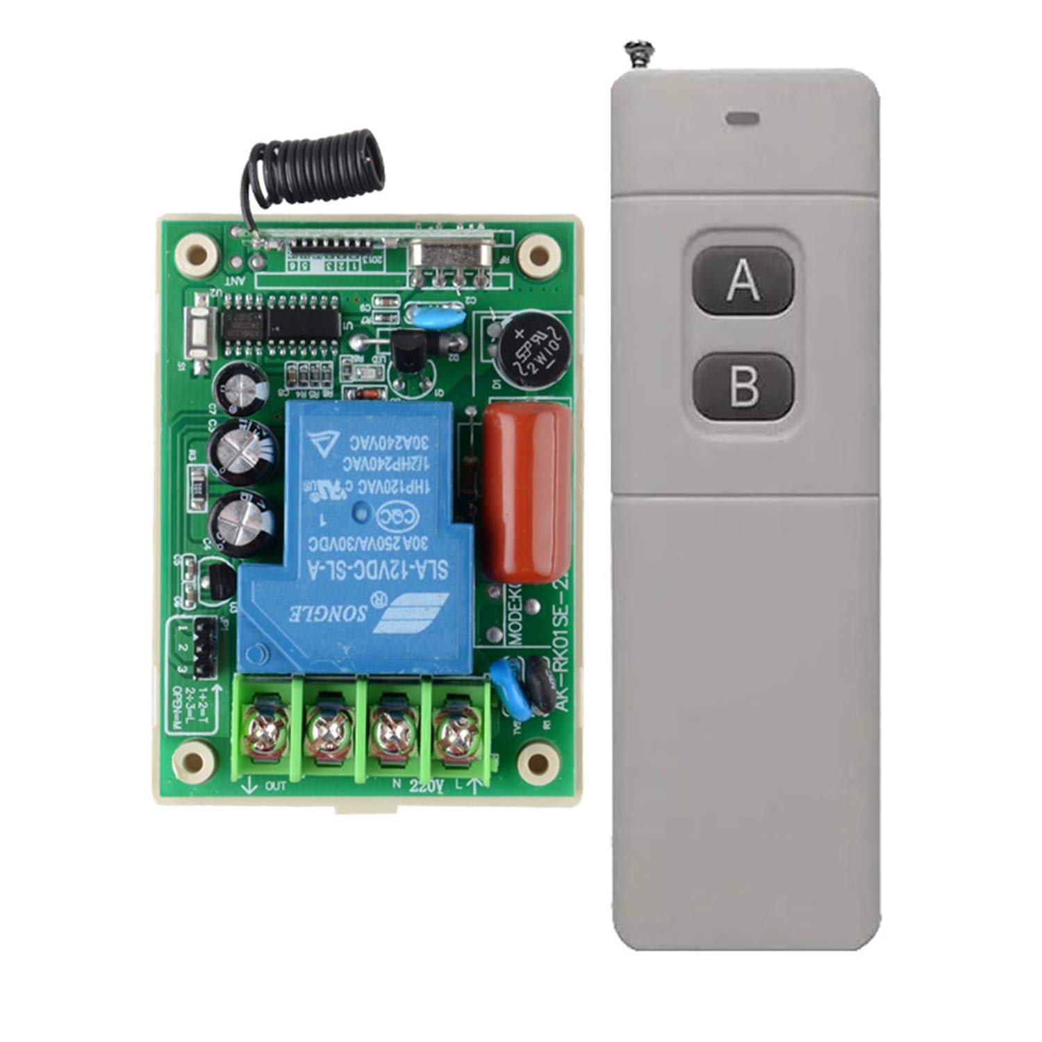 Interruptor inalámbrico de alta potencia CA 220 V 240 V, mando a distancia inalámbrico, lámpara de luz, interruptor controlado por radio, mando a distancia manual, 500 m