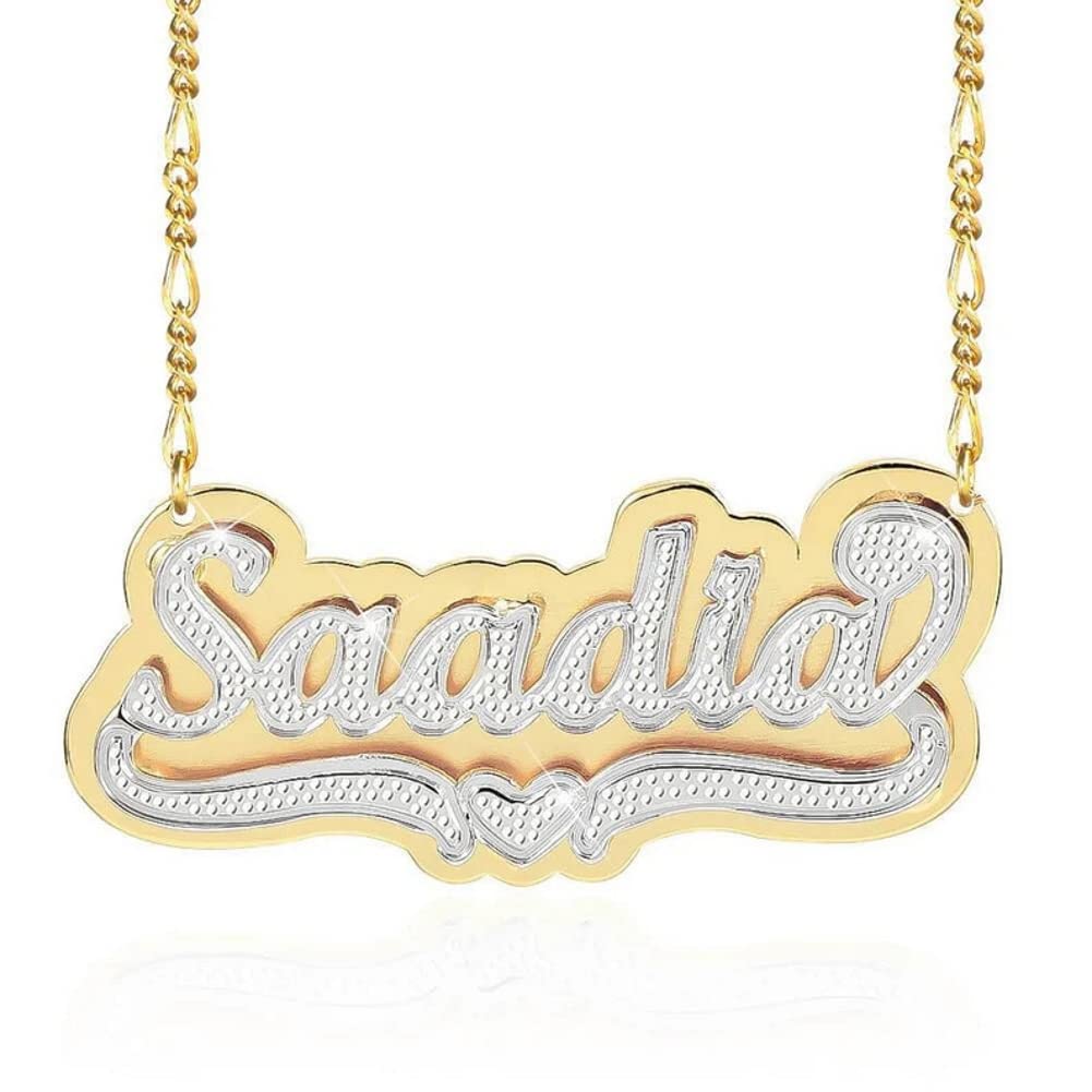 Double Plated Name Necklace Personalized Custom Name Necklace Name Plate Necklaces Name Necklaces for Women Nameplate Customized Necklace for Women