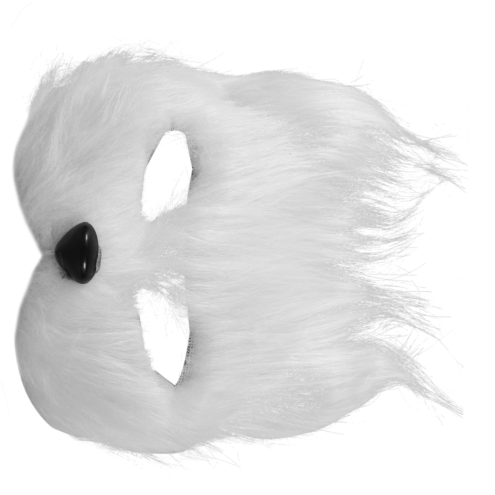 KONTONTY Halloween Fox Mask Cosplay Half-face Plush Fox Mask for Adults Safe Comfortable Masquerade Party Supplies for Carnival Birthday Festival