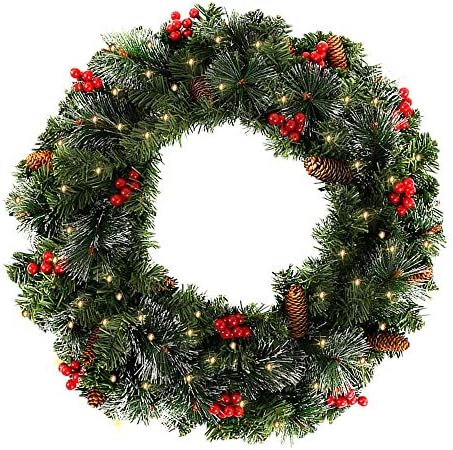 Couronne De Noël Pour Porte D'Entrée, Guirlande Suspendue De Bonhomme
