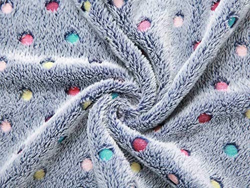 Image of 1 Pack 3 Blankets Super Soft Cute Dot Pattern Pet Blanket Flannel Throw for Dog Puppy Cat Blue /Purple /Grey Small