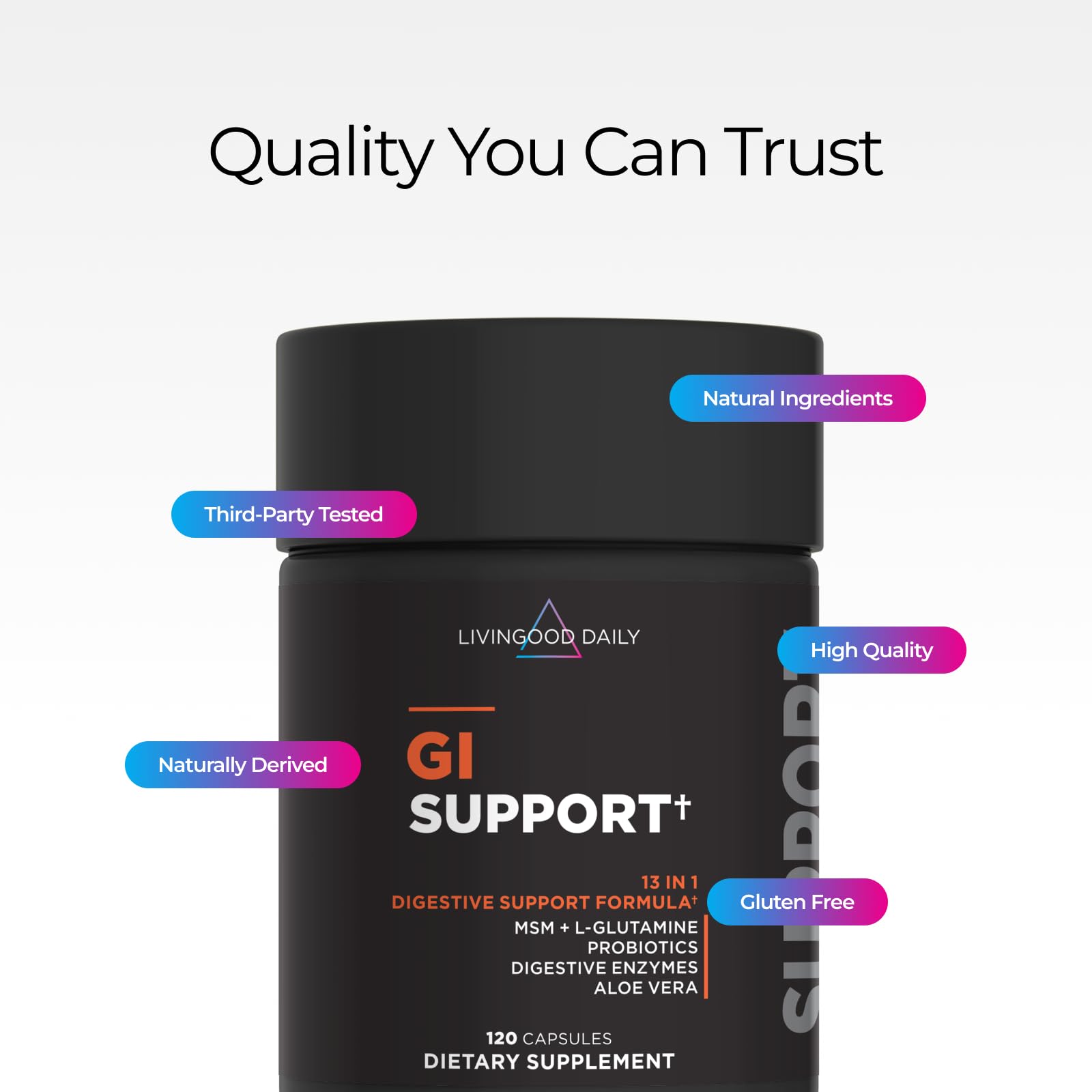 Livingood Daily GI Support, Gut Health Supplements, L Glutamine, 120 Caps — Amazon image 6