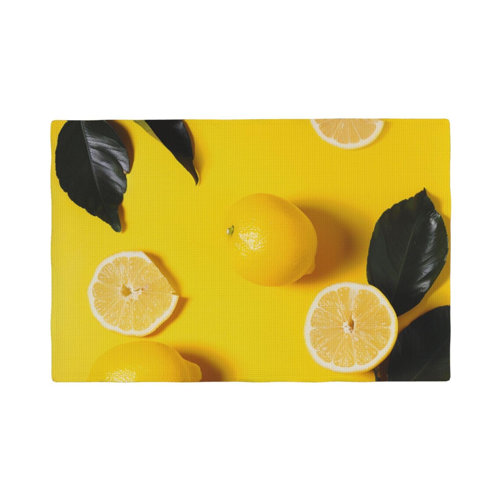 Set de table imprimé citron jaune idéal pour vos déjeuners d'été en terrasse lot de 6