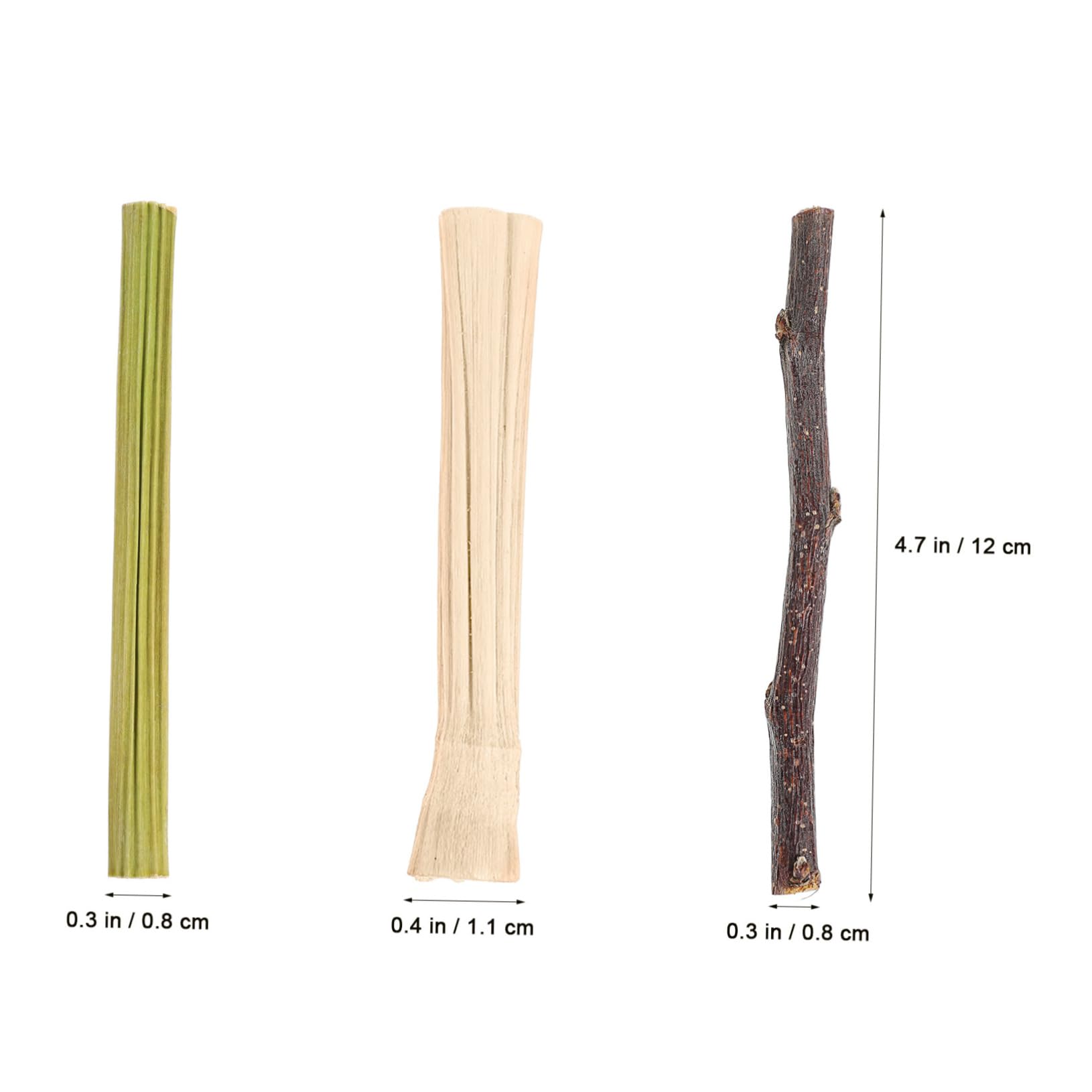 WOONEKY 55 Pezzi Bastoncini da Masticare per Criceti e Conigli Piccoli Animali Giocattolo in Legno per Affilare Denti e Ridurre Noia