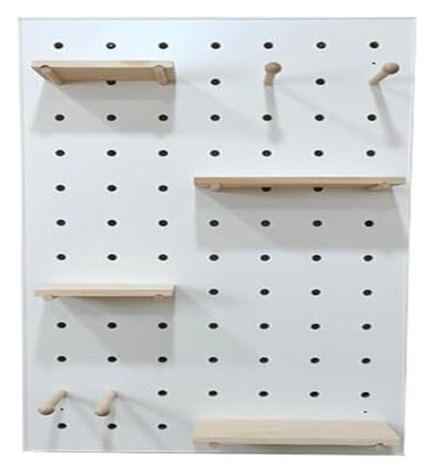 Perforated Board, Wall Organizer, Perforated Panels, Panel Organizer Kit, Wood Perforated Panel for Wall Storage with Accessories (White, 60 x 100 cm)