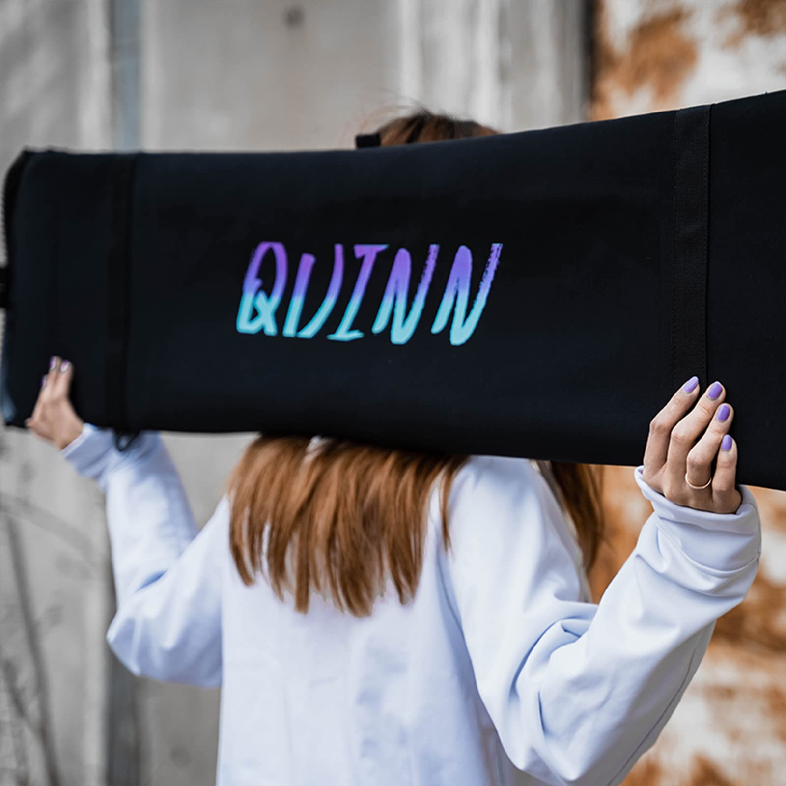 WEALTHY73 Portable Snowboard Bag Universal Veneer Protective Cover All-Around Ski Equipment Storage Bag SBR Elastic Waterproof Fabric Widened Shoulders,Black,150CM