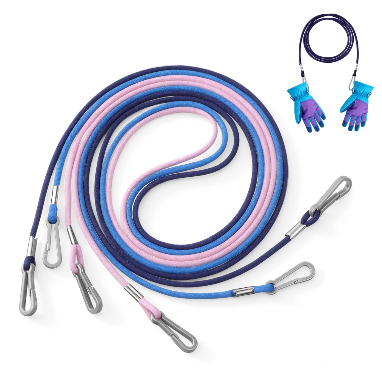 TEHAUX Clips pour Moufles D'enfants, Perte Corde pour Corde d'hiver Élastique Clips pour Et Manteaux, Attaches Élastiques pour D'hiver pour Bébés Et Tout-petits