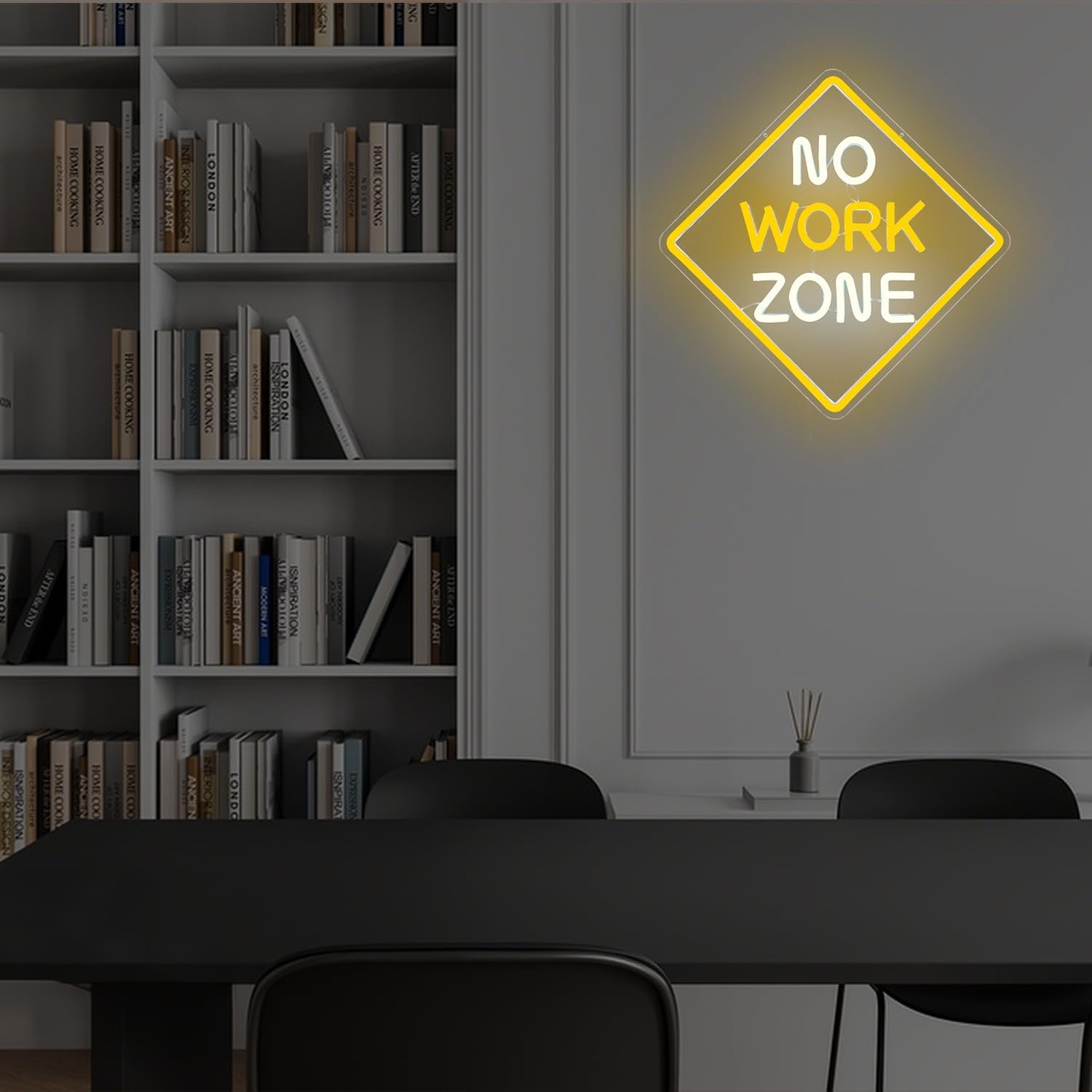 No Work Zone Neon Sign Retired Led Sign Dimmable Retired Decor Neon Lights Retirement Party Decorations Funny Retirement Gifts for Men Women Coworkers