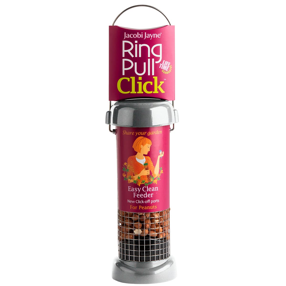 Jacobi Jayne RP3-S1G Ring-Pull Click Small Seed Feeder, green Bird — view 20
