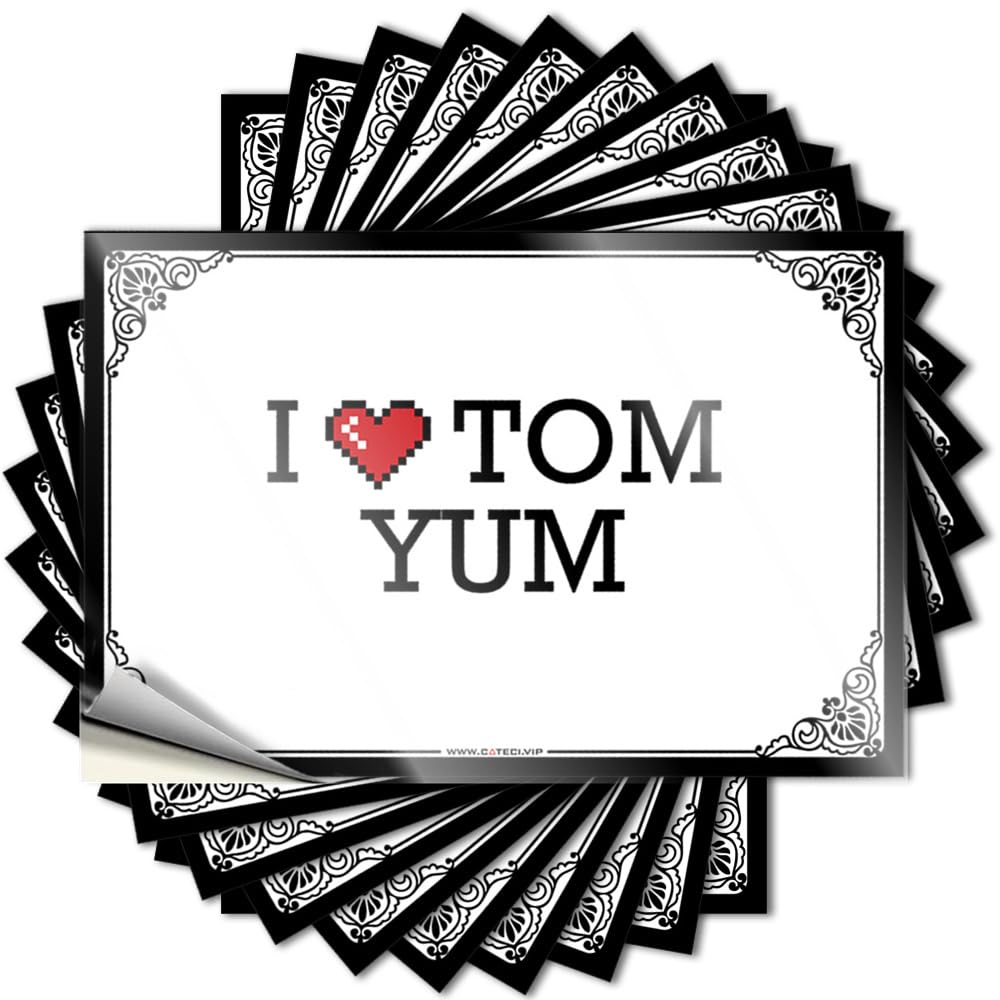 Home Decor Accessories Western Bathroom Bumper - I Love Tom Yum Removable Decal Helmet Easy Peel for Indoor(12X18CM)